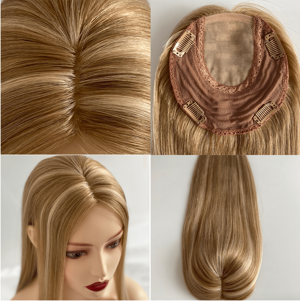 18inches / 26/60# 6X6.5 6"X 6.5'' 8''X 8'' Silk Top with Weft Back Silk Base Human Hair Wig