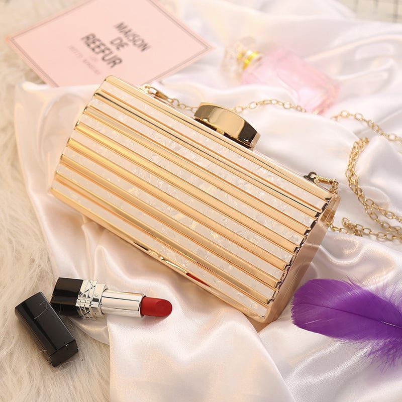 19*5*10 CM / Beige new design  luxury shoulder woman bag metal clutch party bags evening bag  purse  for ladies