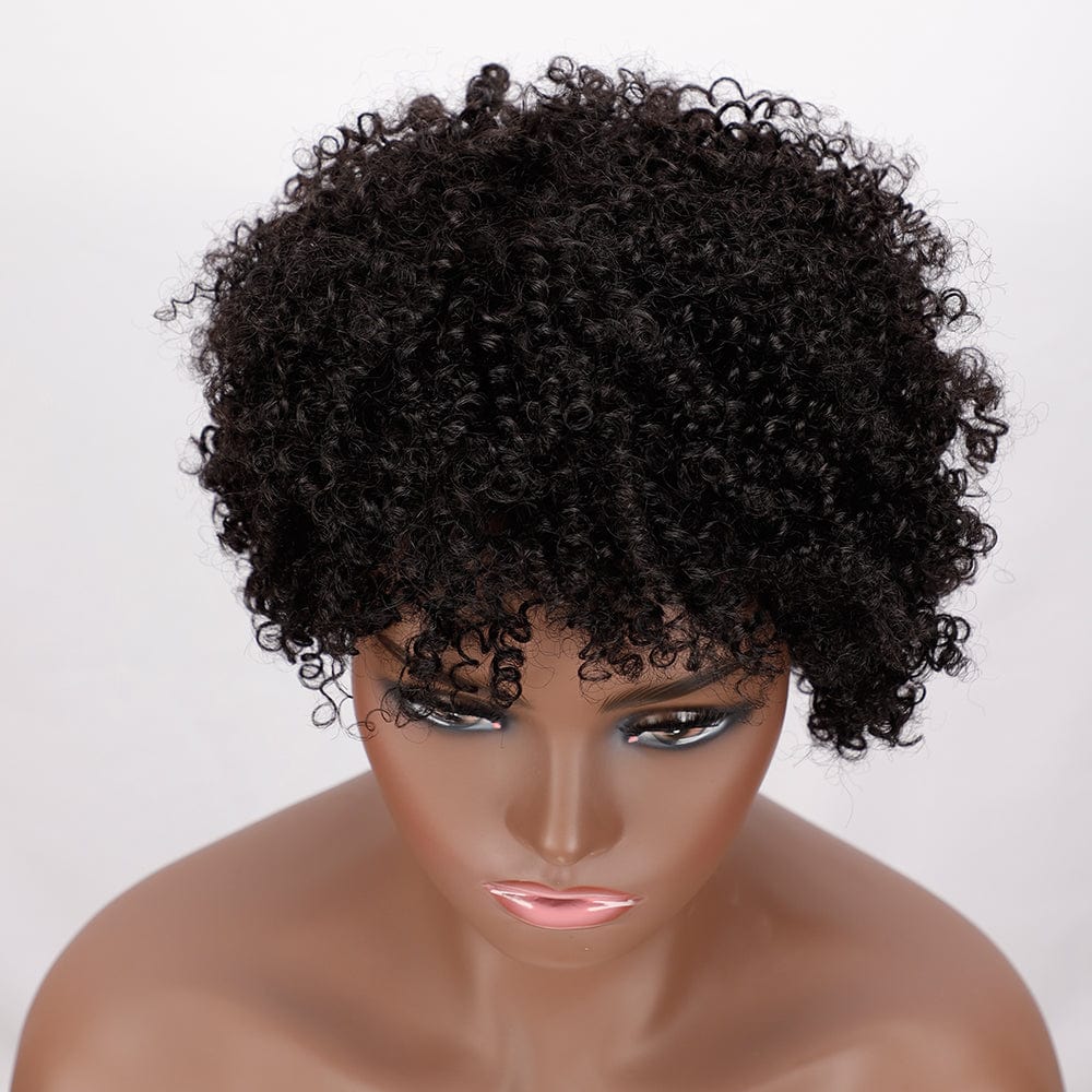 1B Wholesale New Arrival Human Hair Wig  Afro Kinky Curly Wigs For Black Women Non Lace Front Human Hair Wigs