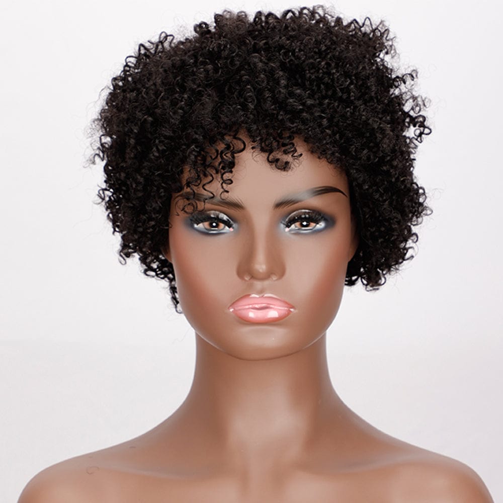 1B Wholesale New Arrival Human Hair Wig  Afro Kinky Curly Wigs For Black Women Non Lace Front Human Hair Wigs