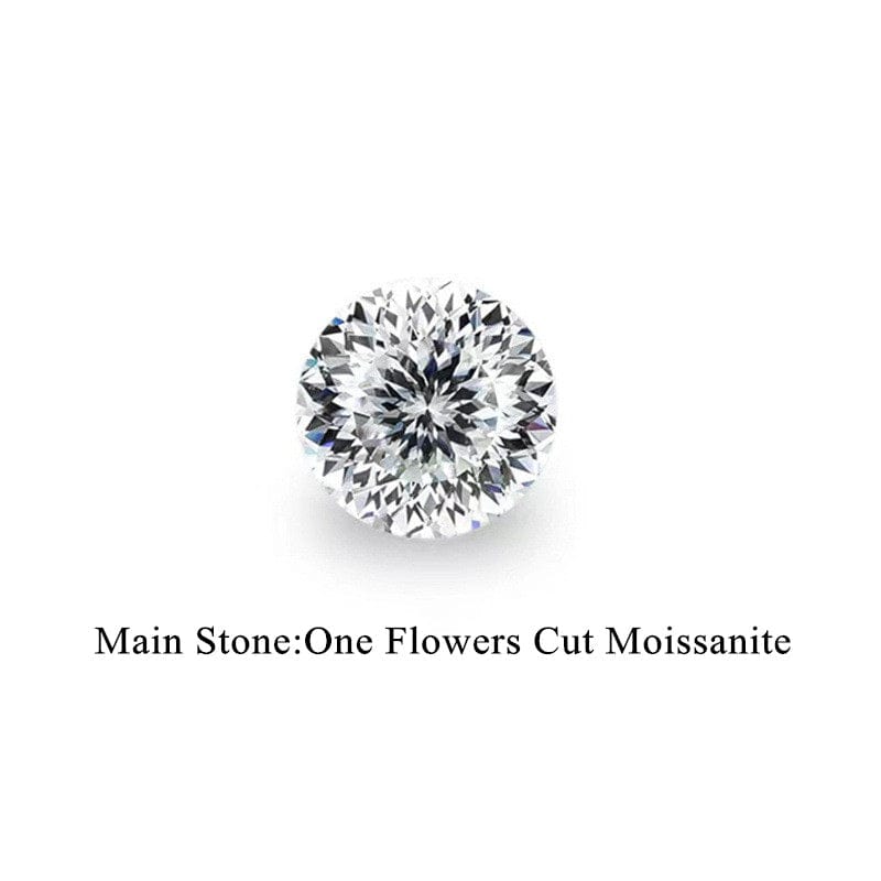 2 ct total 4 ct / hundred flowers cut Silver 925 Original 2- 4ct Round Brilliant Cut Diamond Test Past Pink Black Purple Hundred Flower Moissanite Screw Stud Earrings