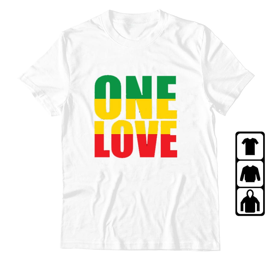 2 XL / 043057 White One Love Rasta Reggae Tee-Shirt Retro Gothic T Shirt Emo Punk Fashionable Tops Japanese T Shirts Hippie Goth Tshirts