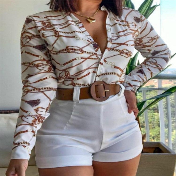 2 XL / 3 Women Floral Print Stand Collar Long Sleeve Tie Front Causal Top Shirt Blouse V Neck Ladies Top Casual Button Slim