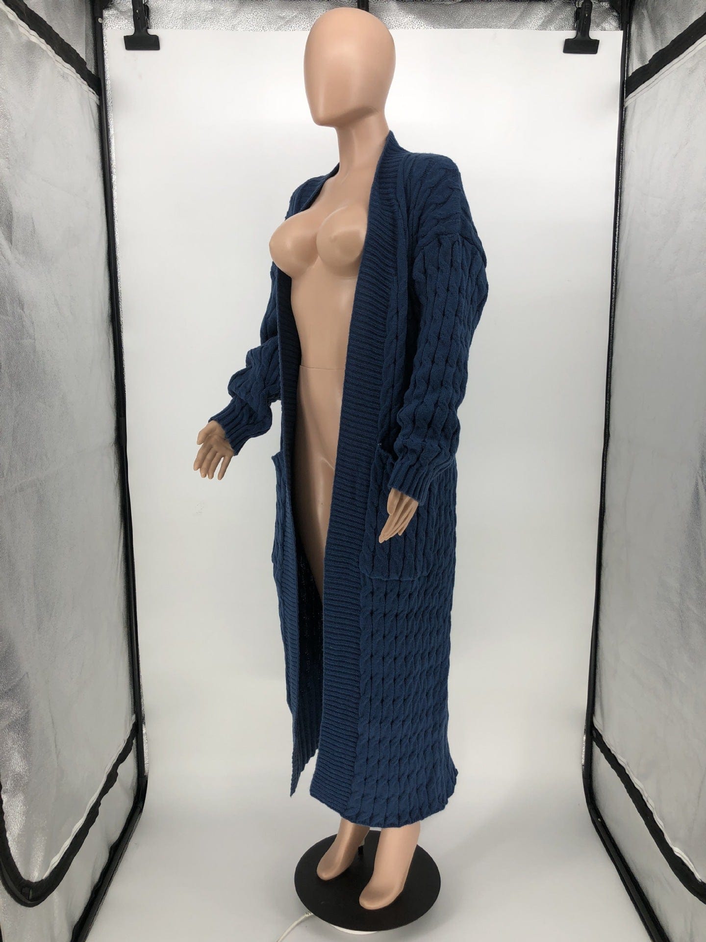 2 XL / Dark blue Hot Style New Rib Knitted Womens Wool 2022 winter sweater women cashmere long sweater cardigan women