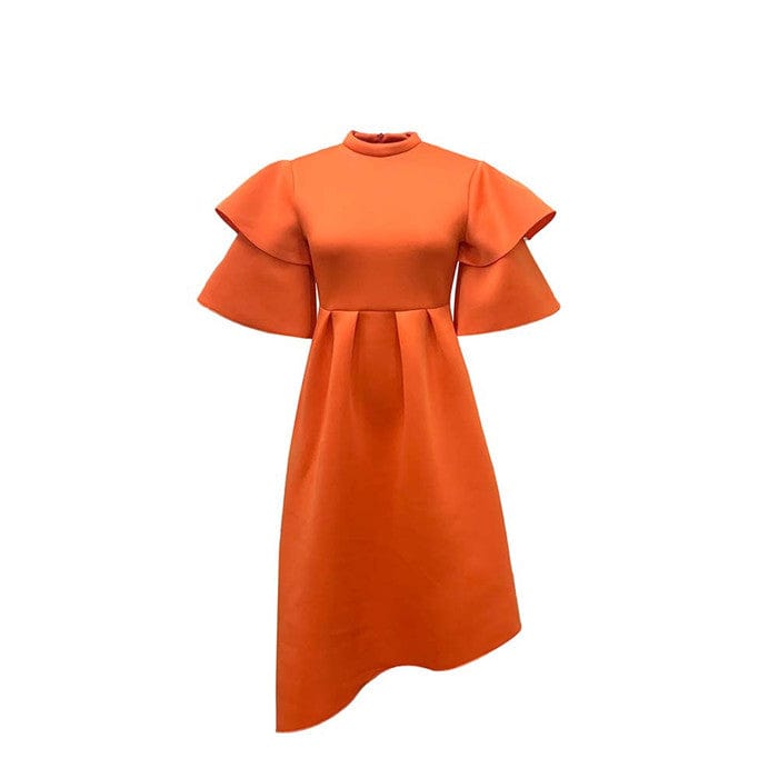 2 XL / Orange A230A-2022 new arrivals ladies formal dresses ruffle sleeve evening gown dress elegant