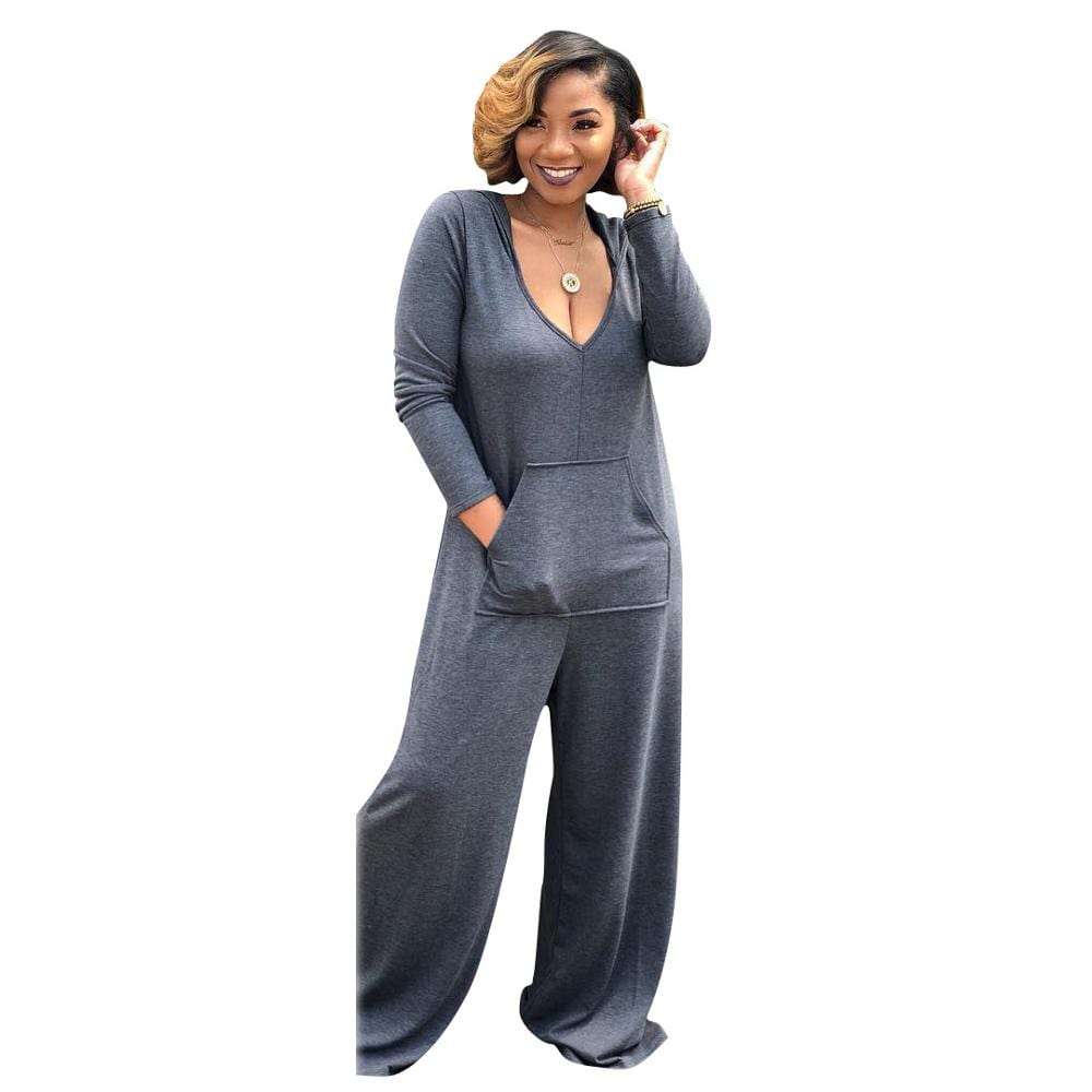 2 XL / pic 1 90703-MX86 2019 autumn long sleeve loose women casual jumpsuits