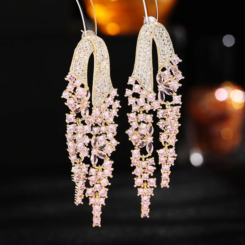 20 Fashion 24K Gold Plated Wholesale Dubai Gold Earrings Jewelry Women Cute Gift Party Western Wedding Copper Zircon Jewelry set