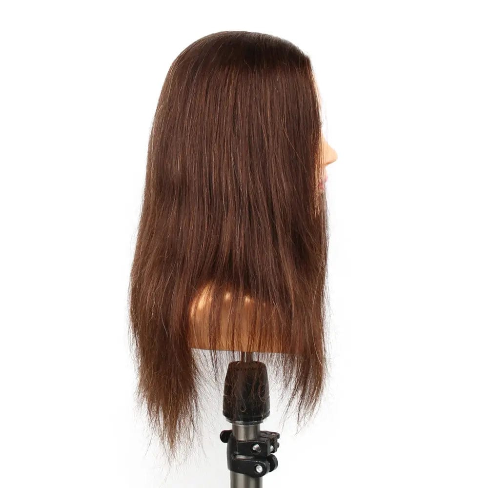 20 Inches / #3B(brown) 100% human hair dummy training mannequin head