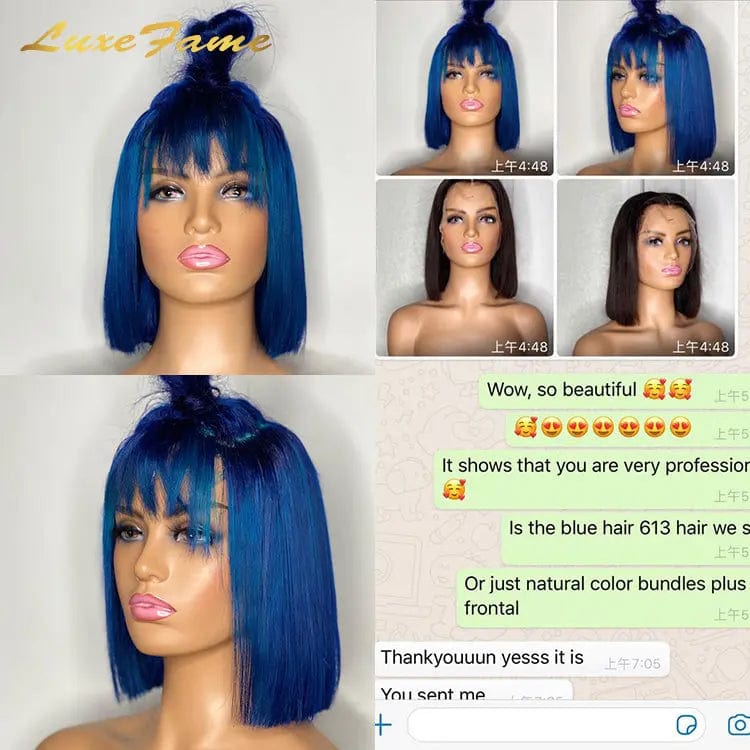 20 Inches / 613 bang bob wig Cheap Price Machine Made Human Straight Hair