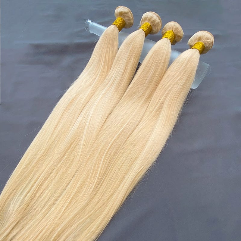 20 Inches / 613 Straight Bundle Wholesale Human Hair Bundles Free Shipping Russian Body Wave Loose  613 Blonde Bundles With Frontal Cuticle Aligned Virgin Hair