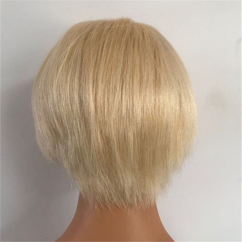 20 Inches / Beige Wholesale Raw Cambodian Unprocessed Virgin Remy Pixie Cut Short Wave Curly Human Hair Wig