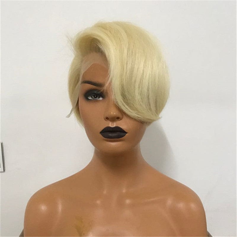 20 Inches / Black 13x4 Short Human Hair Wigs Pixie Cut For Women Pre Plucked Bob Wig Remy Brazilian Glueless Lace Front Human Hair Wigs