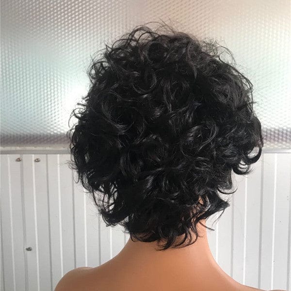 20 Inches / Black 13x4 Short Human Hair Wigs Pixie Cut For Women Pre Plucked Bob Wig Remy Brazilian Glueless Lace Front Human Hair Wigs