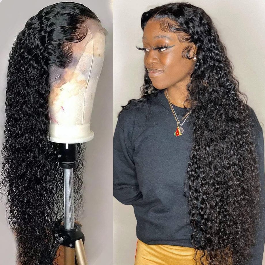 20 Inches / Kinky curly MYLOCKME Brazilian Glueless 30 Inch 13x4 Ear To Ear  Bone Straight Human Hair HD Transparent Lace Wig With Baby Hair For Women