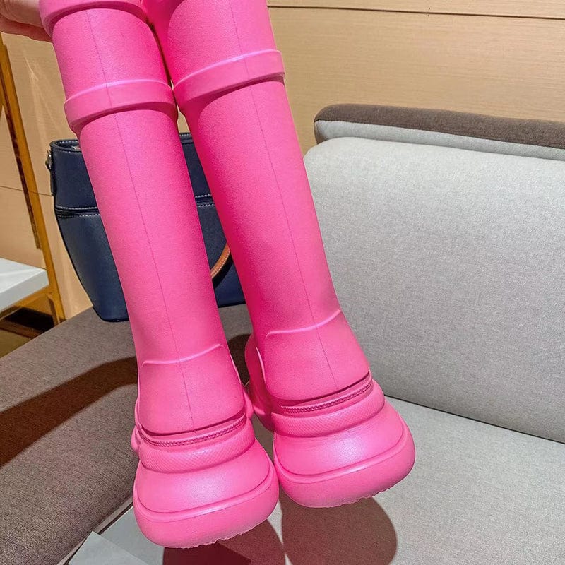 2022 Fashion  High Boots For Women Girl  Platform Waterproof  Rain Boots