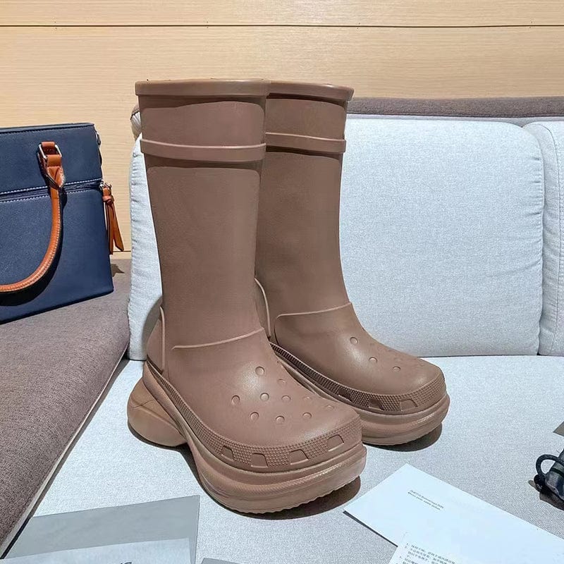 2022 Fashion  High Boots For Women Girl  Platform Waterproof  Rain Boots