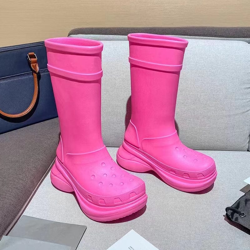 2022 Fashion  High Boots For Women Girl  Platform Waterproof  Rain Boots