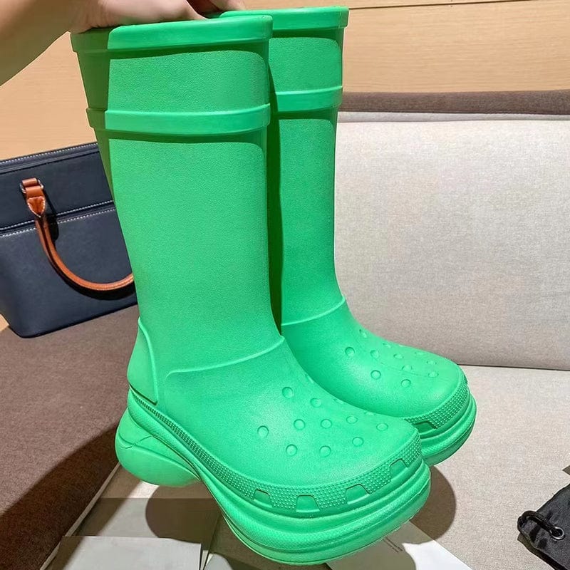 2022 Fashion  High Boots For Women Girl  Platform Waterproof  Rain Boots