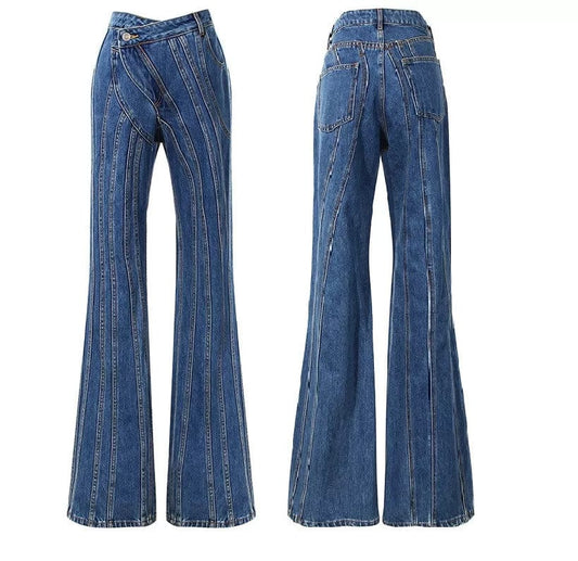 2022 Hot New Jeans Street Casual Flared Pants Slim Ladies Pants Skinny Blue Denim jeans women