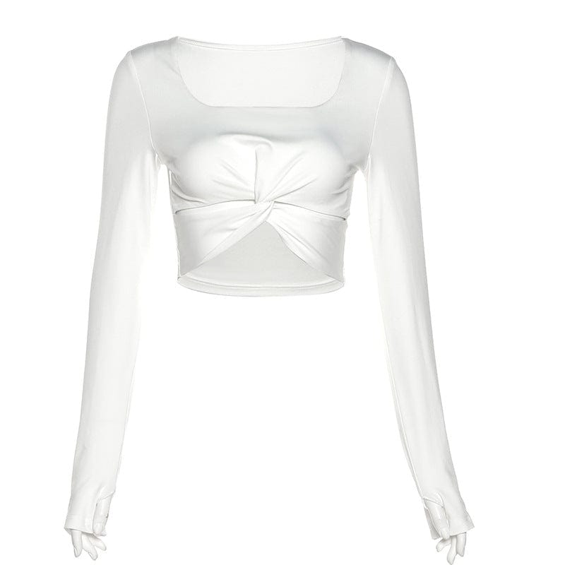 2022 Hot Style Casual Designs Crop Top Hollow Out Sexy Long Sleeve Elegant Women's Blouses