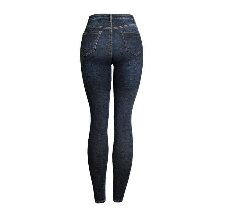 2022 Jeans wholesale direct factory customize ladies slim pants women's skinny Stretch button fly high waist denim jeans women