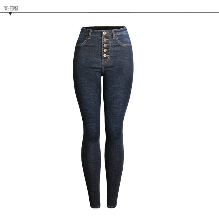 2022 Jeans wholesale direct factory customize ladies slim pants women's skinny Stretch button fly high waist denim jeans women