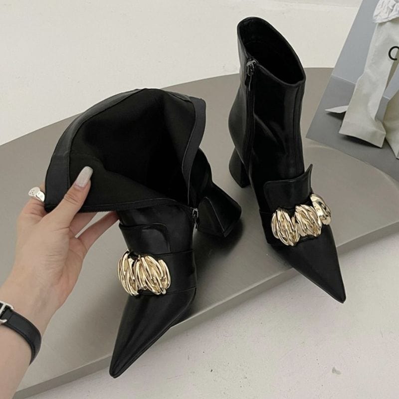 2022 New fashion Stivale Donna Fetish Lattice Sepatu Wanita Booties  Shoes Lady High Heel Ankle Boots Women