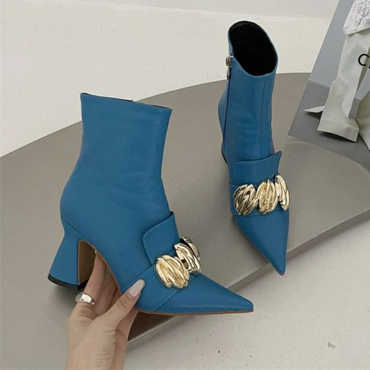 2022 New fashion Stivale Donna Fetish Lattice Sepatu Wanita Booties  Shoes Lady High Heel Ankle Boots Women