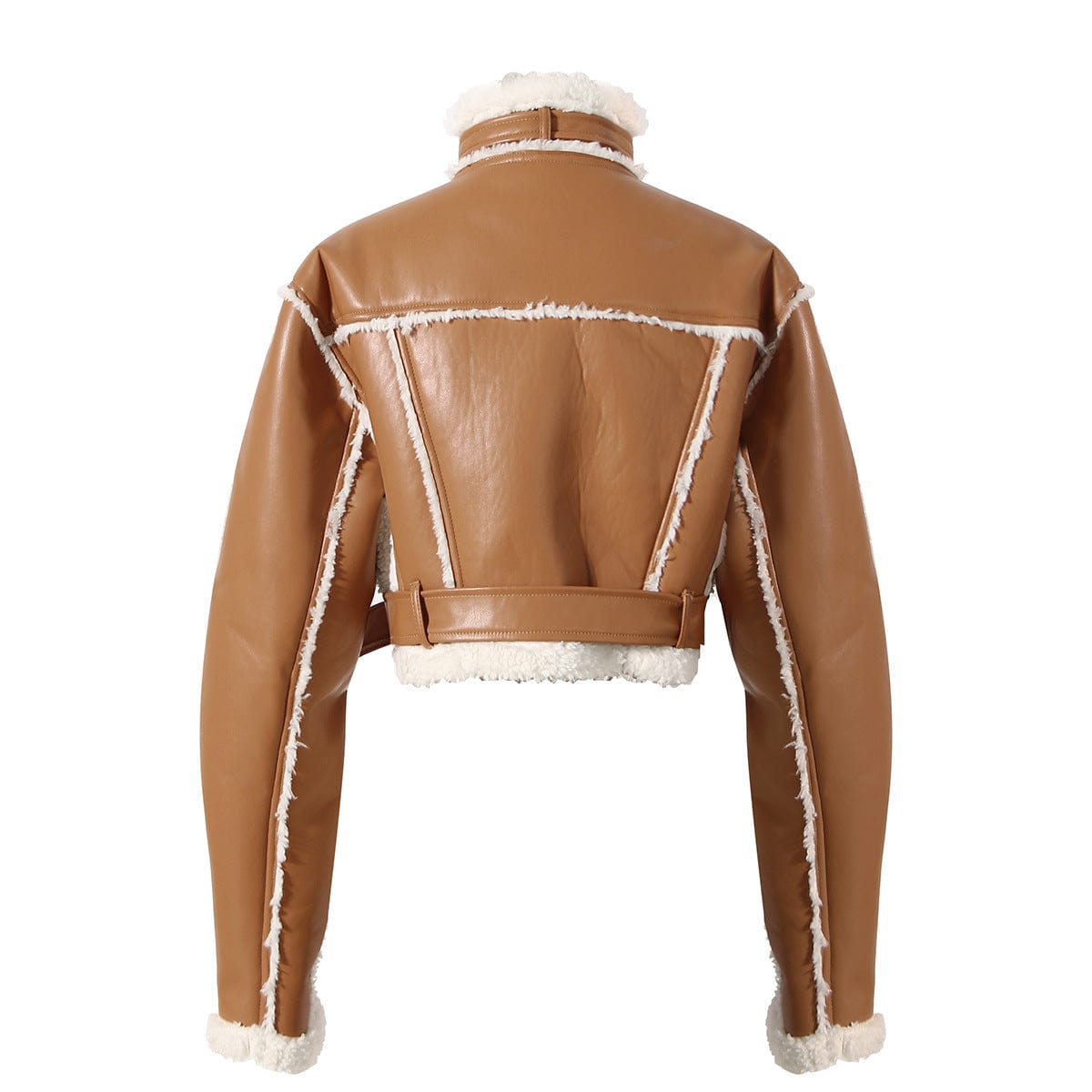 2022 new High Fashion woman jacket luxury Winter woman crop leather biker half jacket for women