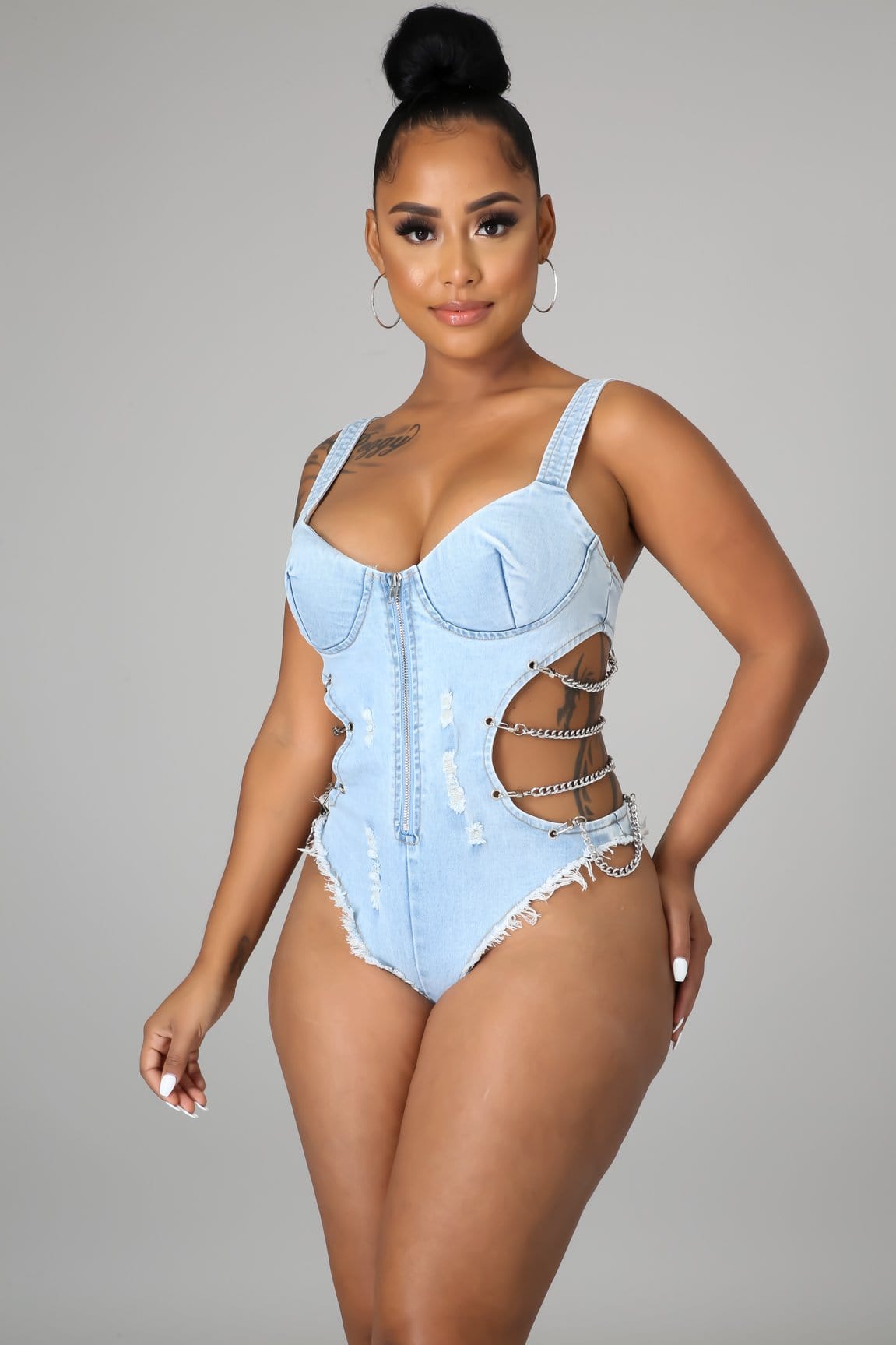 2022 New Sexy bikini Girls Swimwear Suspenders Denim Jumpsuit