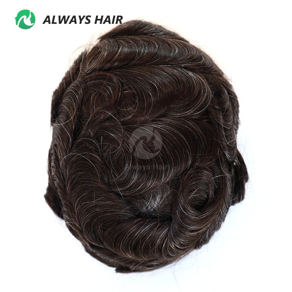 2022 New Style Undetectable Natural Hairline Human Hair Toupee for Men French Lace and PU Hair System Men Wig