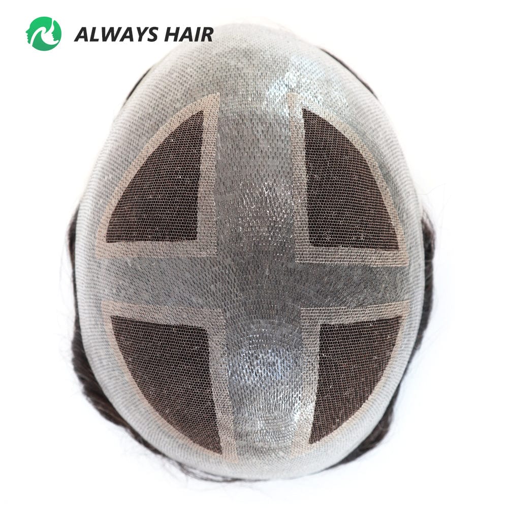 2022 New Style Undetectable Natural Hairline Human Hair Toupee for Men French Lace and PU Hair System Men Wig