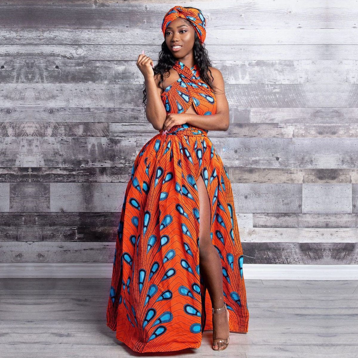 2022 Summer Fashion Sexy Elegant Multiple Wear Print Long Casual Maxi African Dresses Clothing