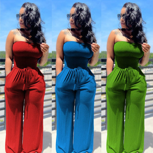 2022 wholesale new sexy bodysuit women fashion wide leg  jumpsuit summer clothes