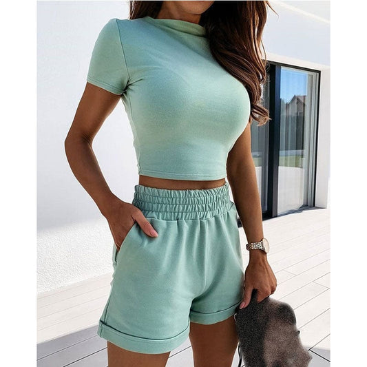 2022 Wholesale Summer New sexy sports suit Casual two piece suit Women shorts