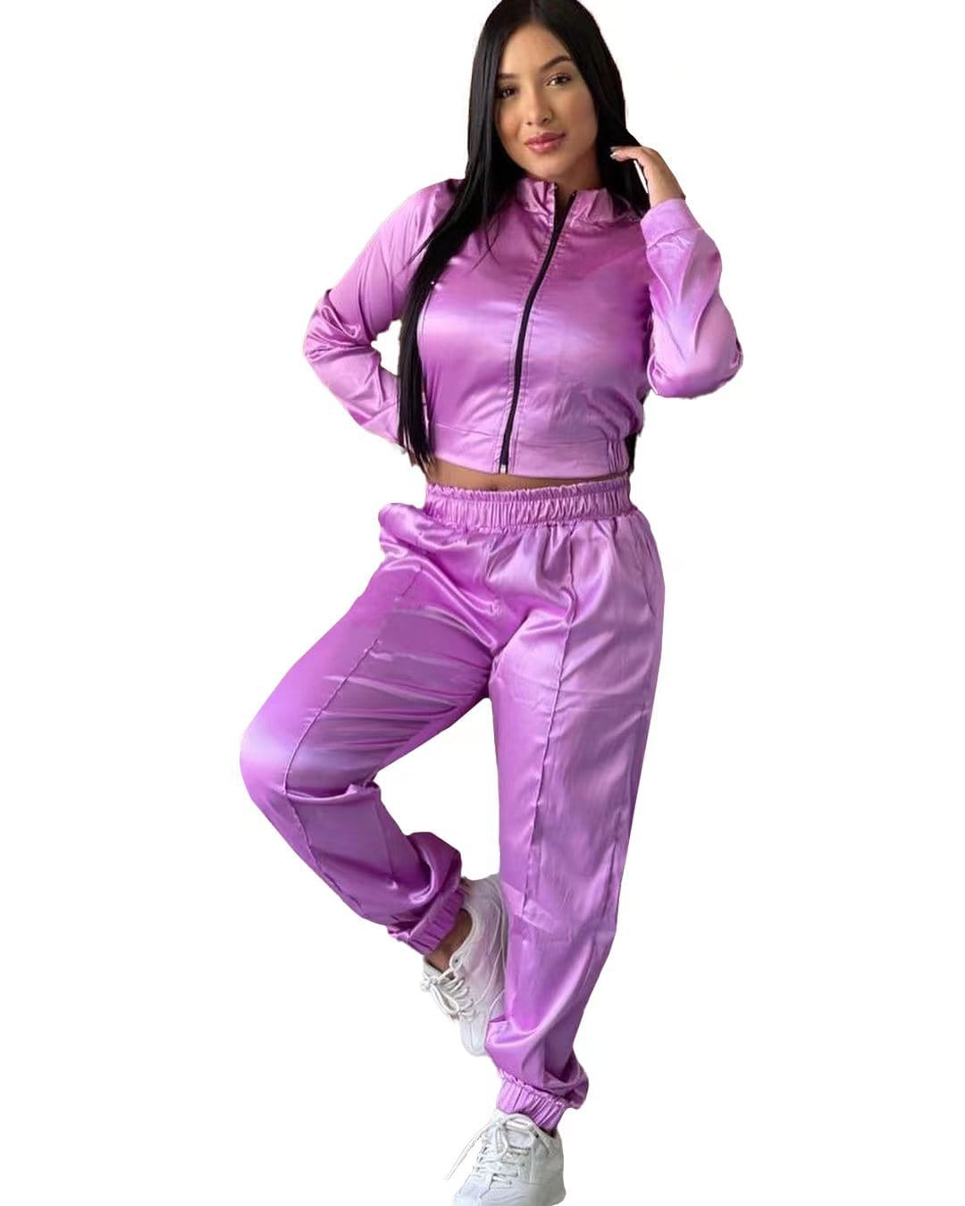 2023 Spring Women 2 Piece Set Women Sweat Suits Joggers Pants Casual Outfit Zipped Tops Match Pants Fashionable Women's Sets