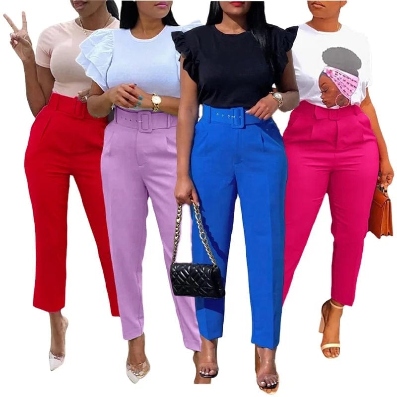 2024 Spring New Temperament Elegant Ol Professional Suit Pants African High-Waisted Casual Pants