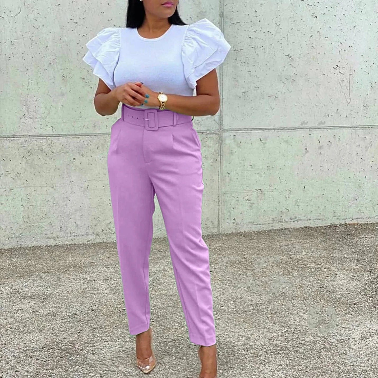 2024 Spring New Temperament Elegant Ol Professional Suit Pants African High-Waisted Casual Pants