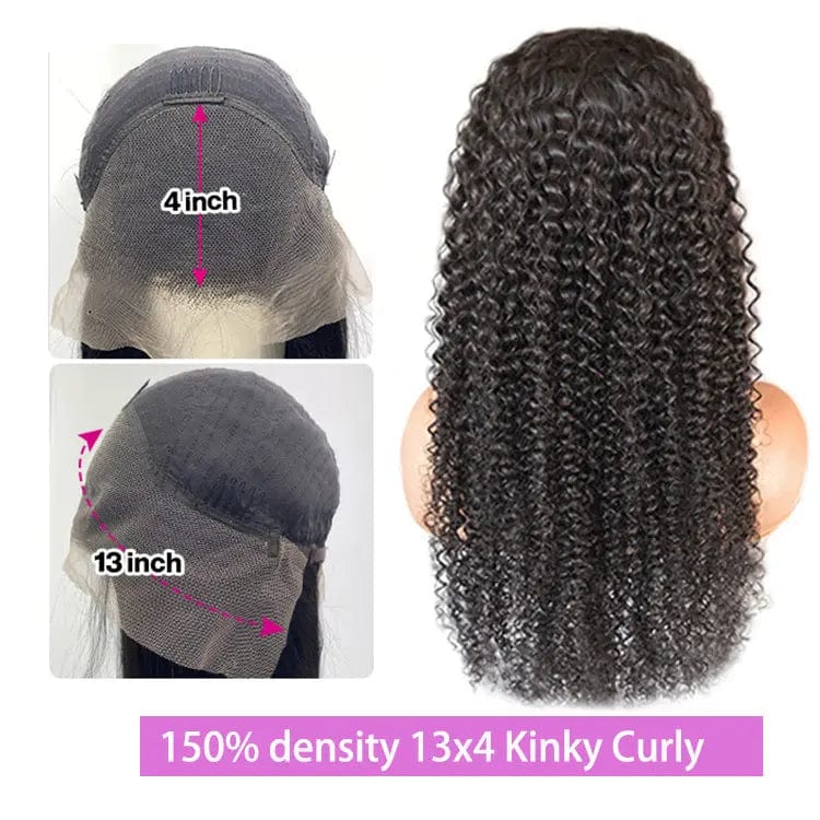 22 Inches / 150 density 13x4 Kinky Curly 150% Density Virgin Human Hair