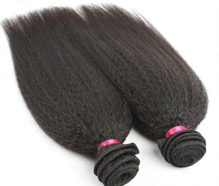 22 Inches / Black Kinky Straight Good Quality Kinky Straight 10A Virgin Human Bundles