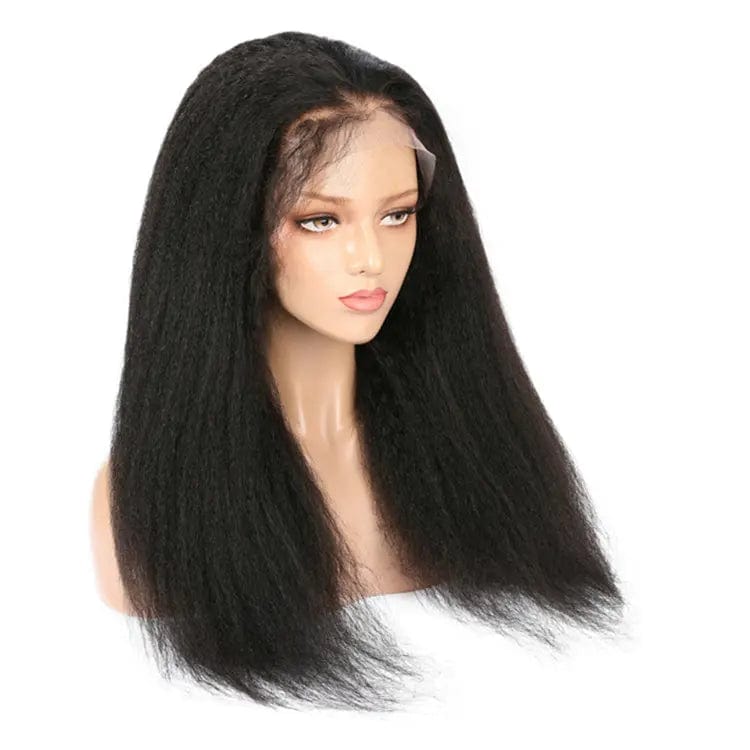 22 Inches / Black Long Full Kinky Straight Wig 13*4 Lace Front Hair