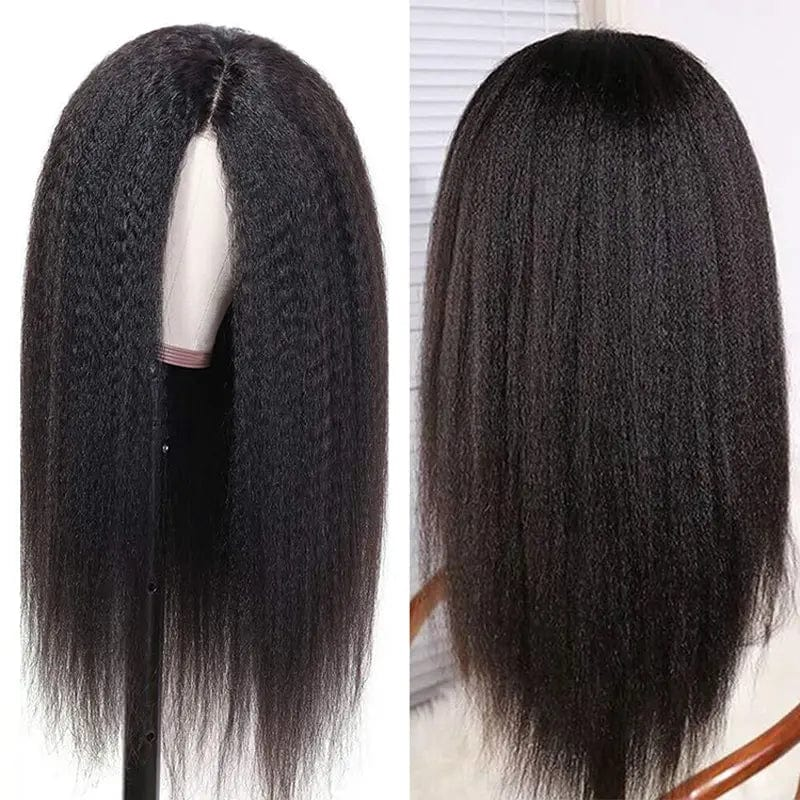 22 Inches / Natural Black Afro Kinky Straight Natural Black Brazilian Human Hair