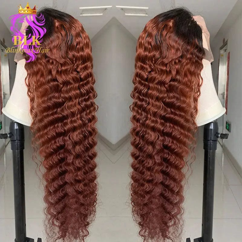 22 Inches / Orange deep Glueless Water Wave Wig Natura Brazil Wave