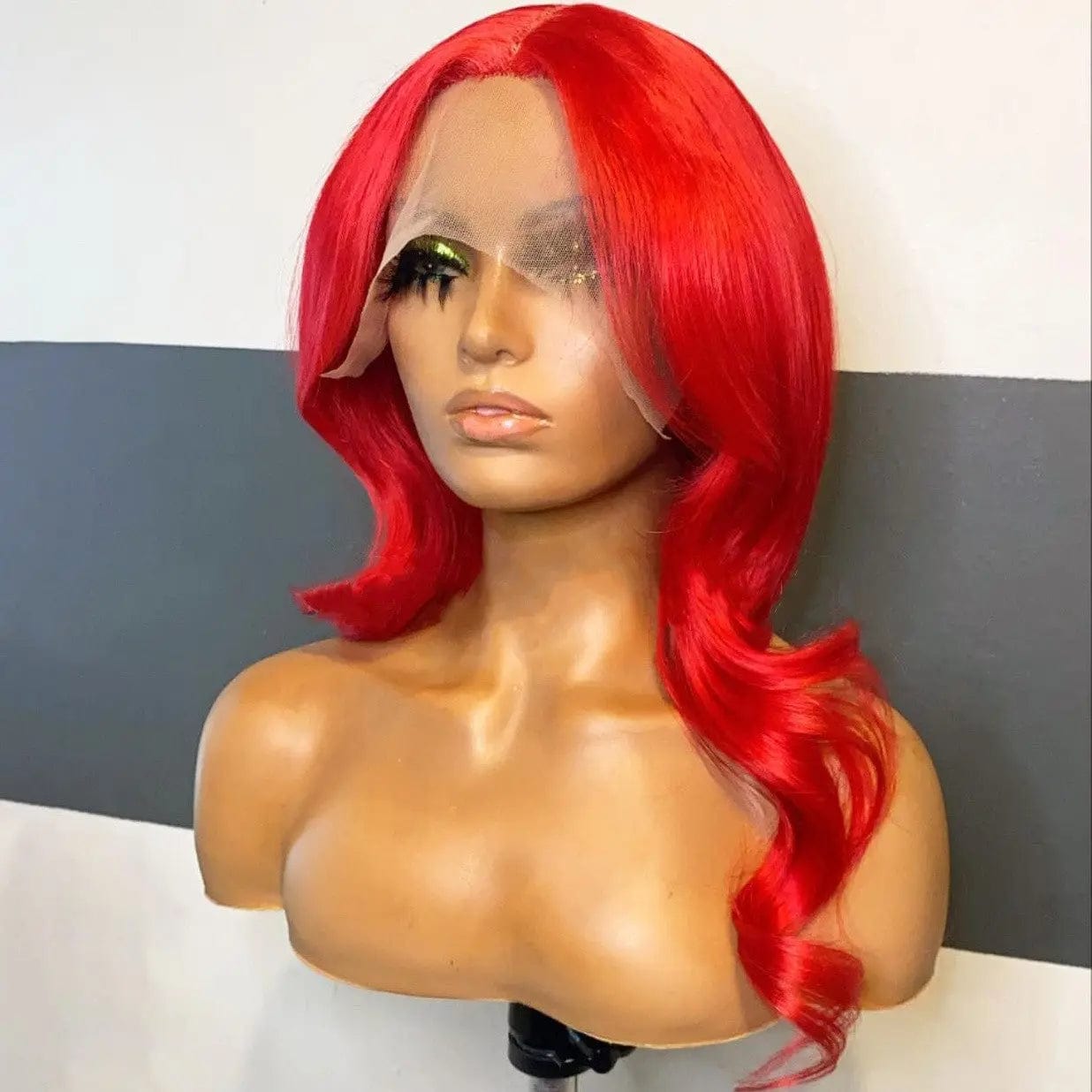 22 Inches / Red Hot Selling Long Wavy Wig Red Brazilian Human Virgin Hair 13*4 Lace Front Wigs for Black Women