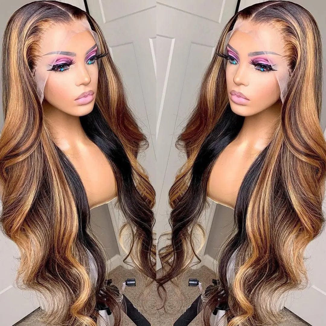 24 Inches / 13*4 Frontal Wig 180% Raw Indian Highlight 100% Human Hair