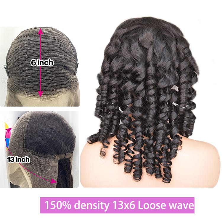 24 Inches / 13x6 Loose Wave Indian Transparent Lace Frontal Wigs Glueless Frontal Wig Human Hair Straight Wigs For Black Women