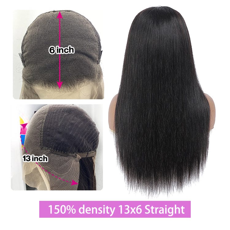 24 Inches / 13x6 Straight Indian Transparent Lace Frontal Wigs Glueless Frontal Wig Human Hair Straight Wigs For Black Women