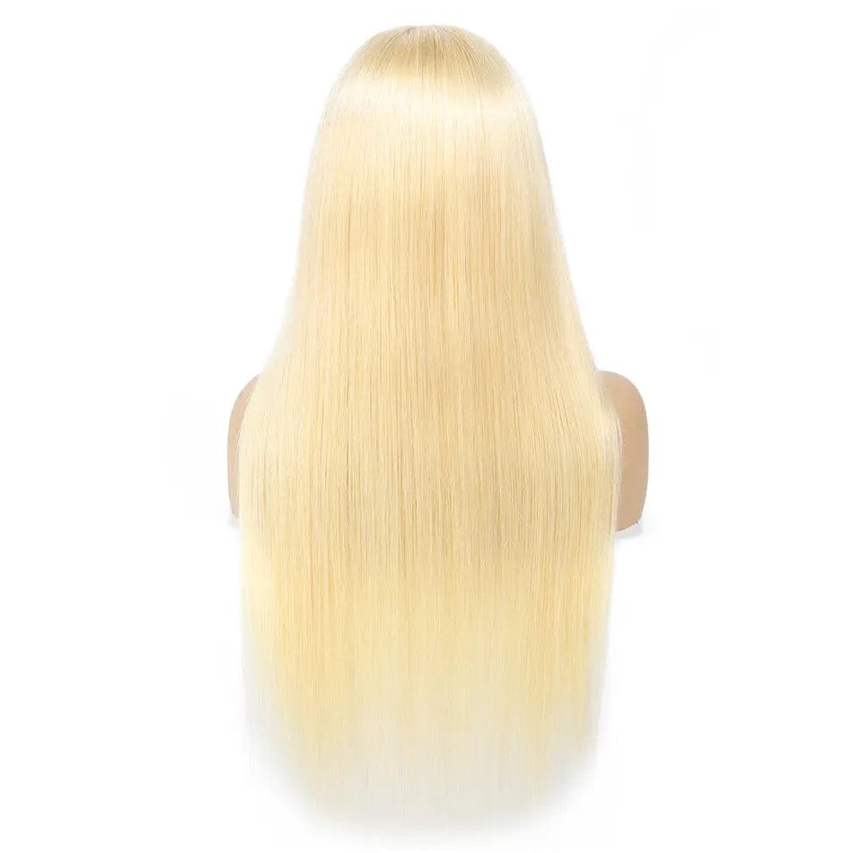 24 Inches / 613# 613# Blonde Straight Human Hair Lace Closure Wigs