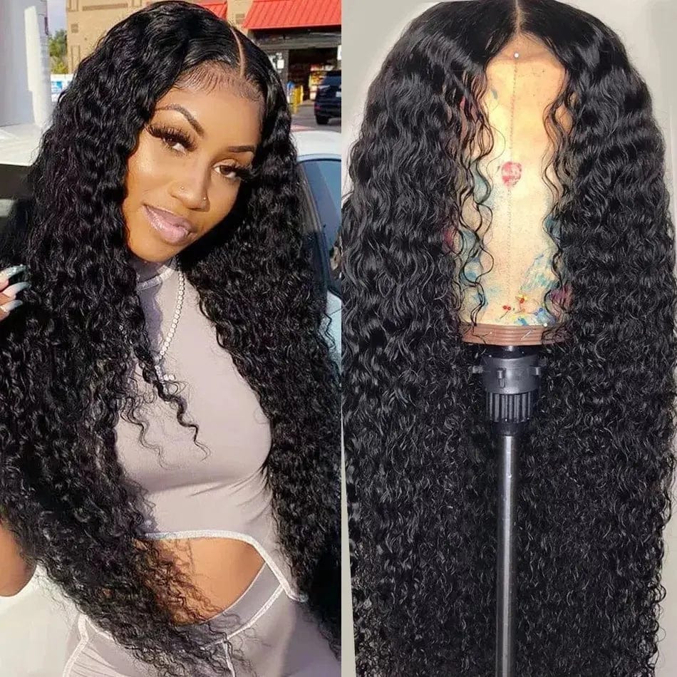 24 Inches / curly Swiss 5X5 HD Transparent Brown Lace Wigs 150% Density