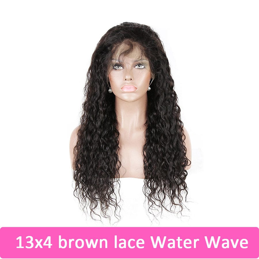 26 Inches / 13x4 brown lace water 13x4 Body Wave 150% density HD Transparent Lace brazilian pre pluck natural human hair swiss front frontal wig for black women